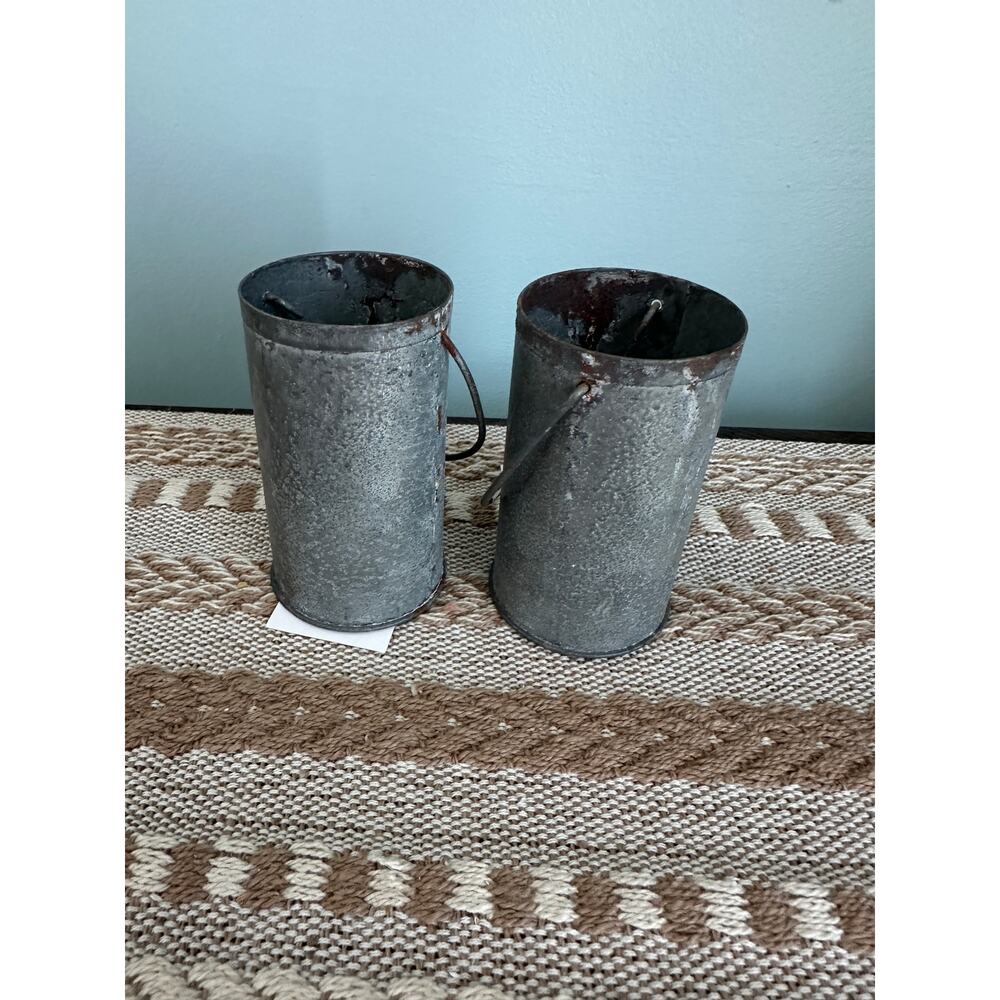 Primitive Style Miniature Tin Buckets Decoration